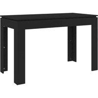 Vidaxl Dining Table Black 120X60X76 Cm Engineered Wood, Black