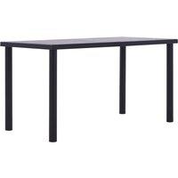 Vidaxl Dining Table Black And Concrete Grey 140X70X75 Cm Mdf, Black