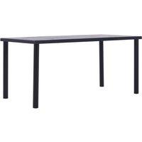 vidaXL Dining Table Black and Concrete Grey 160x80x75 cm Mdf