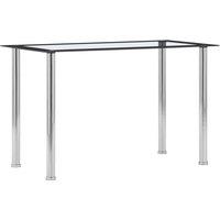 Vidaxl Dining Table Black And Transparent 120X60X75 Cm Tempered Glass, Black