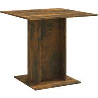 vidaXL Dining Table Smoked Oak 80x80x75 cm Engineered Wood, Brown