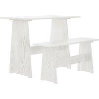 Vidaxl Dining Table With Bench White Solid Pinewood, White