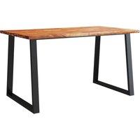 Vidaxl Dining Table With Live Edge 140X80X75 Cm Solid Wood Acacia, Brown