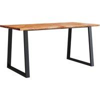 Vidaxl Dining Table With Live Edge 160X80X75 Cm Solid Wood Acacia