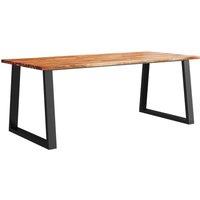 Vidaxl Dining Table With Live Edge 200X90X75 Cm Solid Wood Acacia, Brown