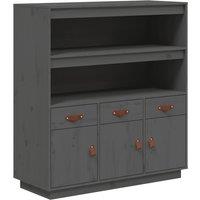 Vidaxl Highboard Grey 100X40X108.5 Cm Solid Wood Pine, Grey
