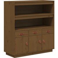 Vidaxl Highboard Honey Brown 100X40X108.5 Cm Solid Wood Pine, Brown