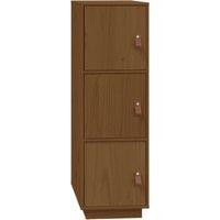 vidaXL Highboard Honey Brown 34x40x108.5 cm Solid Wood Pine, Brown