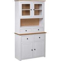 Vidaxl Highboard White 93X40.5X180 Cm Solid Pine Panama Range, White