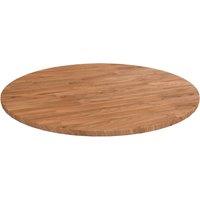 Vidaxl Round Table Top Light Brown 60X1.5 Cm Treated Solid Wood Oak, Brown