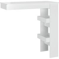 Vidaxl Wall Bar Table High Gloss White 102X45X103.5 Cm Engineered Wood, White