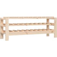 Vidaxl Wine Rack 109.5X30X42 Cm Solid Wood Pine, Brown