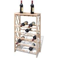 Vidaxl Wine Rack For 25 Bottles Solid Fir Wood, Brown