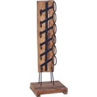 Vidaxl Wine Rack For 6 Bottles 35X35X100 Cm Solid Teak Wood, Brown