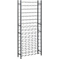 Vidaxl Wine Rack For 96 Bottles Black Iron, Black