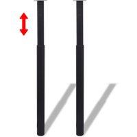 Vidaxl 2 Telescopic Table Legs Black 710 Mm-1100 Mm, Black