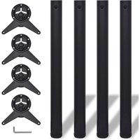 Vidaxl 4 Height Adjustable Table Legs Black 710 Mm, Black