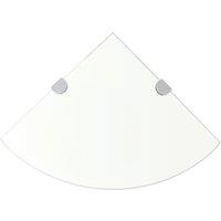 Vidaxl Corner Shelves 2 Pcs With Chrome Supports Glass Clear 25X25 Cm