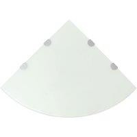 Vidaxl Corner Shelves 2 Pcs With Chrome Supports Glass White 45X45 Cm, White