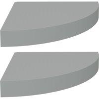 Vidaxl Floating Corner Shelves 2 Pcs Grey 25X25X3.8 Cm Mdf, Grey