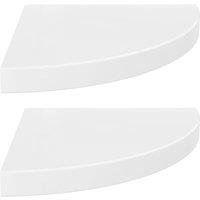 Vidaxl Floating Corner Shelves 2 Pcs High Gloss White 35X35X3.8 Cm Mdf, White