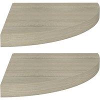 Vidaxl Floating Corner Shelves 2 Pcs Oak 35X35X3.8 Cm Mdf, Brown