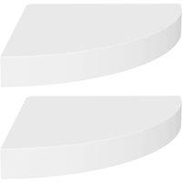 Vidaxl Floating Corner Shelves 2 Pcs White 25X25X3.8 Cm Mdf, White