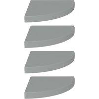 Vidaxl Floating Corner Shelves 4 Pcs Grey 35X35X3.8 Cm Mdf, Grey