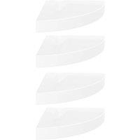 Vidaxl Floating Corner Shelves 4 Pcs High Gloss White 25X25X3.8 Cm Mdf, White