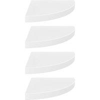 Vidaxl Floating Corner Shelves 4 Pcs High Gloss White 35X35X3.8 Cm Mdf, White
