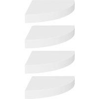 Vidaxl Floating Corner Shelves 4 Pcs White 25X25X3.8 Cm Mdf, White