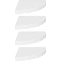 Vidaxl Floating Corner Shelves 4 Pcs White 35X35X3.8 Cm Mdf, White
