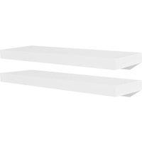 Vidaxl Floating Wall Display Shelves Book Dvd Storage White Mdf 2 Pcs, White