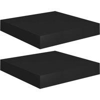 Vidaxl Floating Wall Shelves 2 Pcs Black 23X23.5X3.8 Cm Mdf, Black