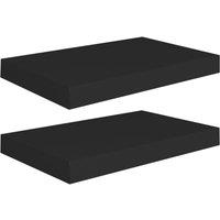 Vidaxl Floating Wall Shelves 2 Pcs Black 40X23X3.8 Cm Mdf, Black