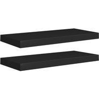 Vidaxl Floating Wall Shelves 2 Pcs Black 60X23.5X3.8 Cm Mdf, Black