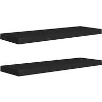 Vidaxl Floating Wall Shelves 2 Pcs Black 80X23.5X3.8 Cm Mdf, Black