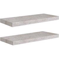 Vidaxl Floating Wall Shelves 2 Pcs Concrete Grey 60X23.5X3.8 Cm Mdf, Grey