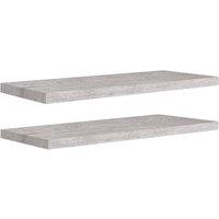 Vidaxl Floating Wall Shelves 2 Pcs Concrete Grey 80X23.5X3.8 Cm Mdf, Grey