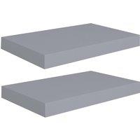 Vidaxl Floating Wall Shelves 2 Pcs Grey 40X23X3.8 Cm Mdf, Grey