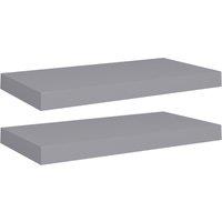 Vidaxl Floating Wall Shelves 2 Pcs Grey 50X23X3.8 Cm Mdf, Grey