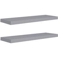 Vidaxl Floating Wall Shelves 2 Pcs Grey 80X23.5X3.8 Cm Mdf, Grey