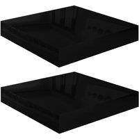 Vidaxl Floating Wall Shelves 2 Pcs High Gloss Black 23X23.5X3.8 Cm Mdf, Black