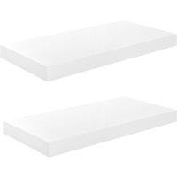 Vidaxl Floating Wall Shelves 2 Pcs High Gloss White 50X23X3.8 Cm Mdf, White