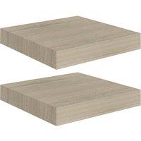Vidaxl Floating Wall Shelves 2 Pcs Oak 23X23.5X3.8 Cm Mdf, Brown