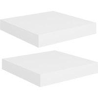 Vidaxl Floating Wall Shelves 2 Pcs White 23X23.5X3.8 Cm Mdf, White