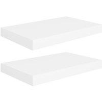 Vidaxl Floating Wall Shelves 2 Pcs White 40X23X3.8 Cm Mdf, White