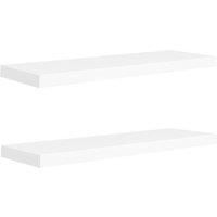 Vidaxl Floating Wall Shelves 2 Pcs White 80X23.5X3.8 Cm Mdf, White