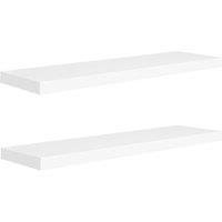 Vidaxl Floating Wall Shelves 2 Pcs White 90X23.5X3.8 Cm Mdf, White