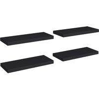 Vidaxl Floating Wall Shelves 4 Pcs Black 60X23.5X3.8 Cm Mdf, Black